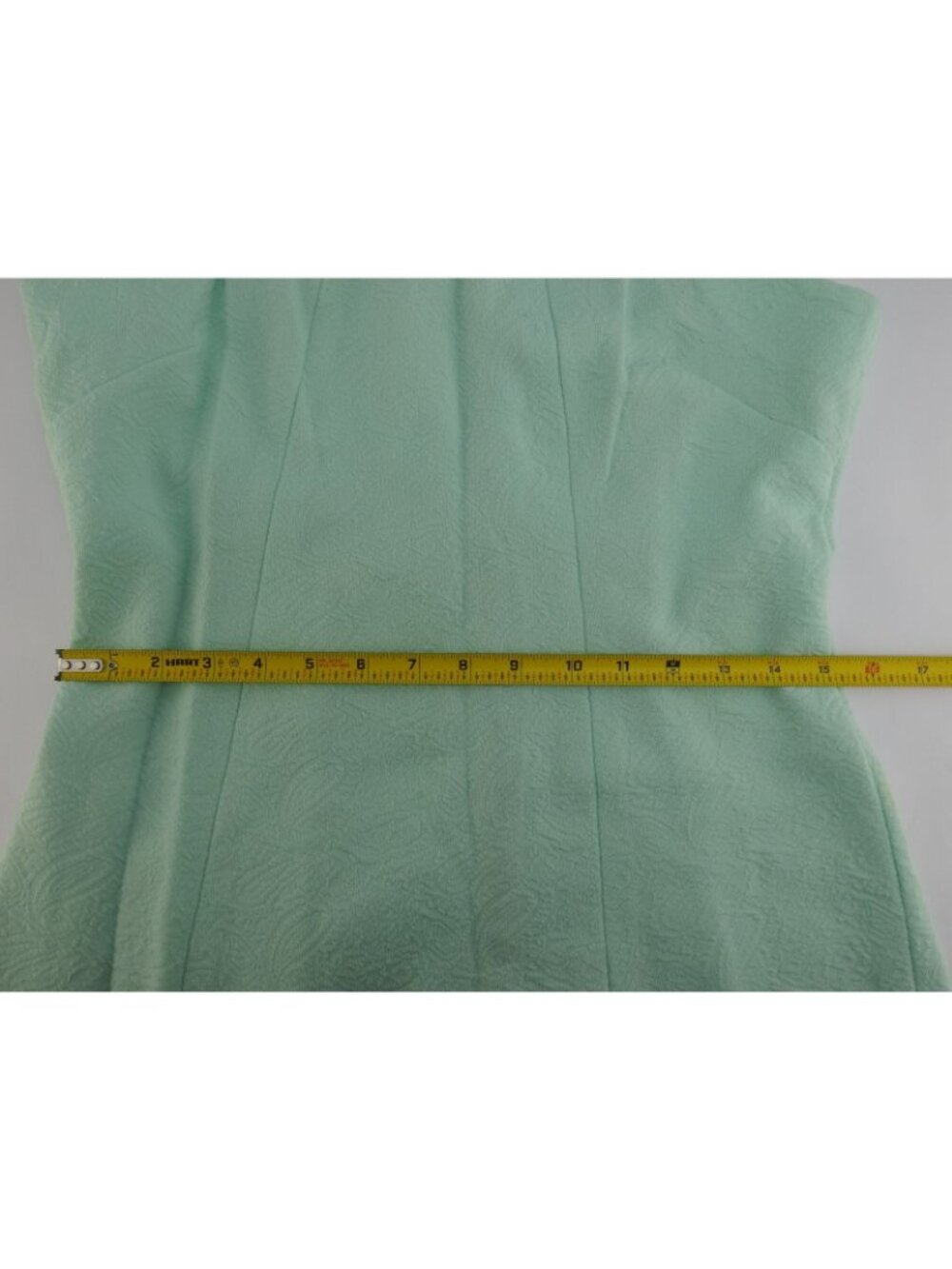 Vintage Mint Green Textured Handmade Look Shift Dress Sleeveless Mod MCM Sz M L - Picture 8 of 11